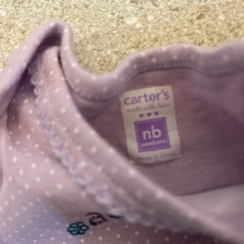 2‎ Carter’s Baby Girl Onesies Teal Little Angel and Purple Polka Dot Adorable